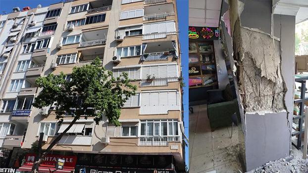 Kolonu patlayan 7 katlı apartman tahliye edildi; daha önce de market için kolon kesildi iddiası